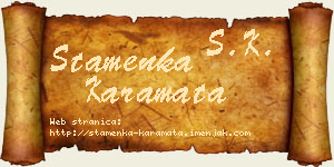 Stamenka Karamata vizit kartica